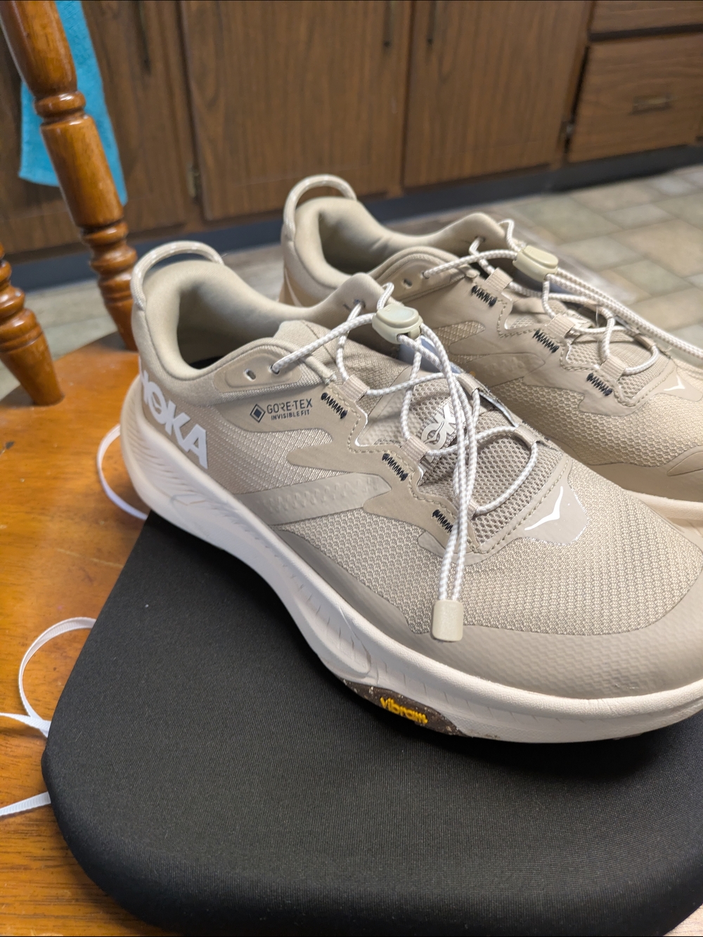 HOKA GORE-TEX Lightweight Beige Running Shoes